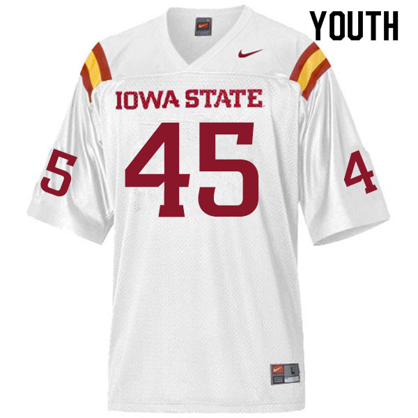 Youth #45 Corey Suttle Iowa State Cyclones College Football Jerseys Sale-White - Click Image to Close